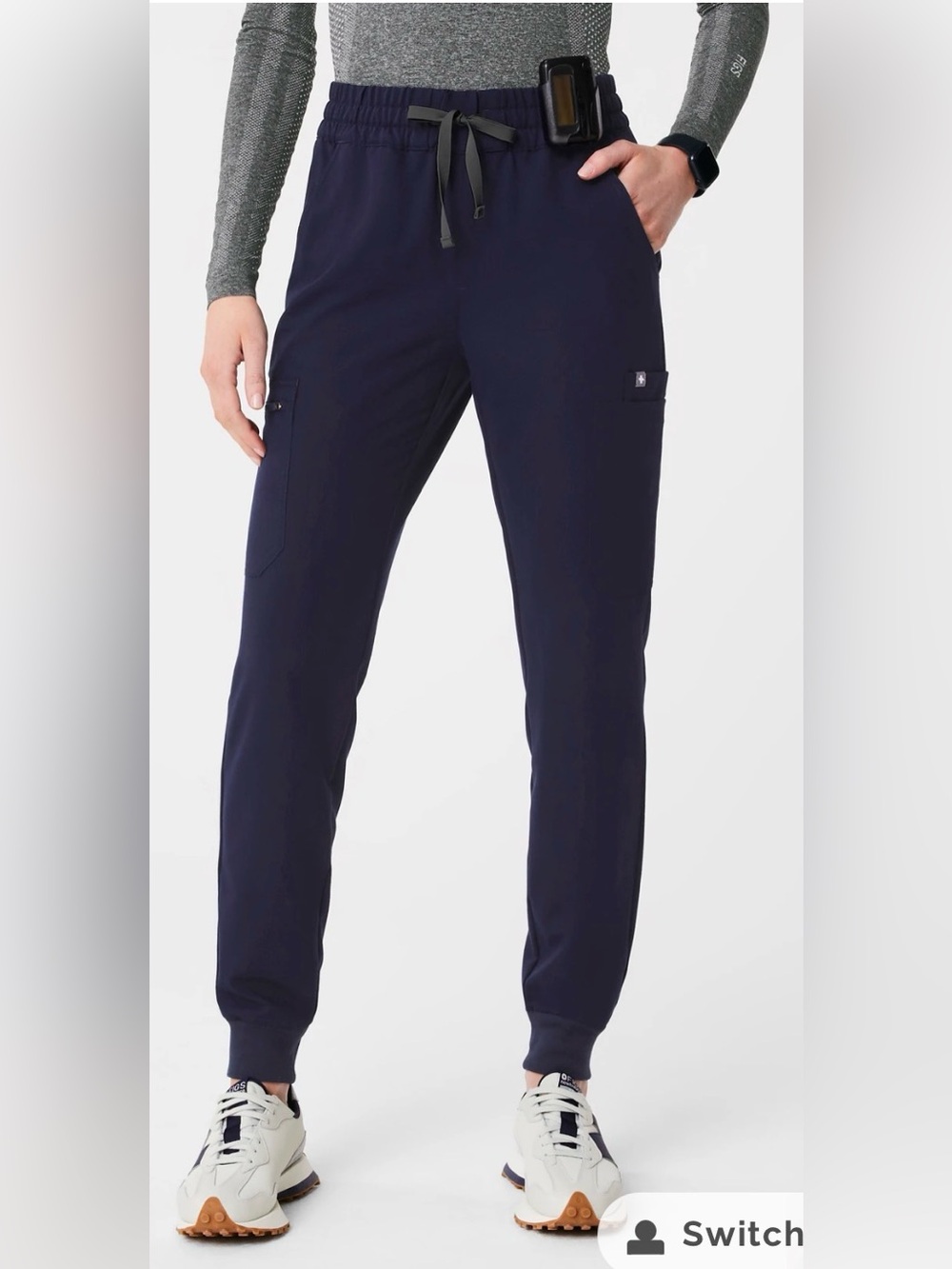 FIGS Women’s Navy High Waisted Uman Relaxed Joggers Size Medium Petite